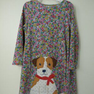 Mini Boden Ditzy Floral Dog Applique Dress, Size 6-7 Years